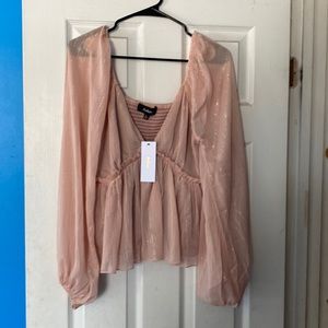 NanaMacs Sangria and Sunshine Long Sleeve Babydoll Top